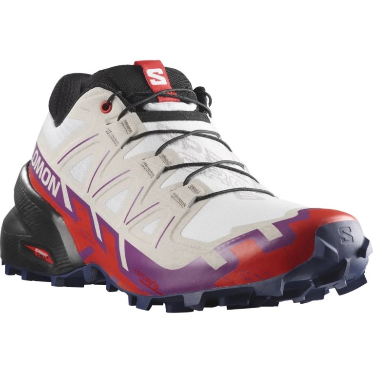Salomon Speedcross 6 Women's Trail Running Shoes White / Red | CA 31Z65